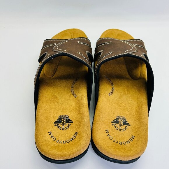 Dockers Sunland Slide Sandal Size 10M Brown Memory Foam Casual Outdoor Slide - Picture 4 of 12